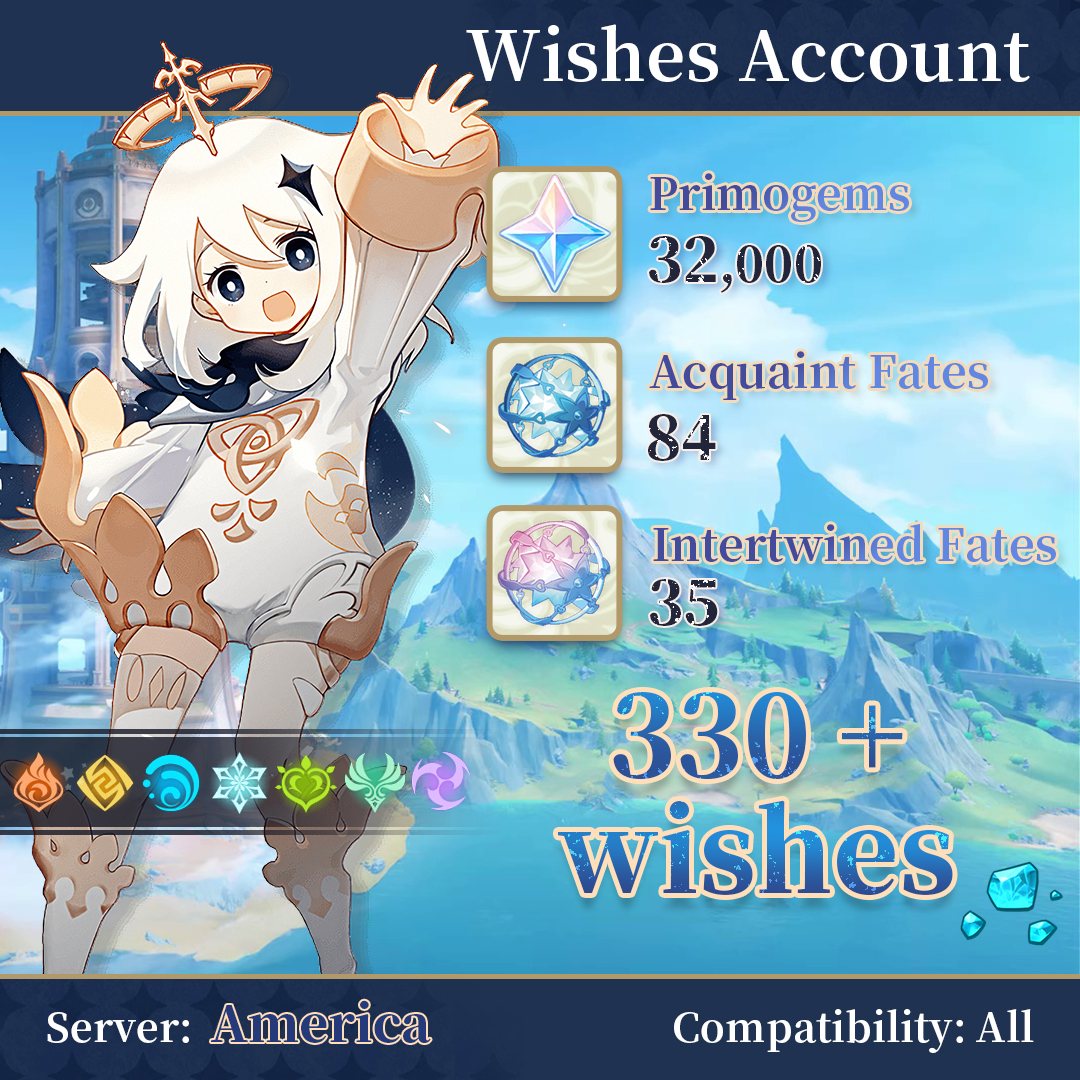 【America】Genshin Impact Accounts with 330+ Wishes