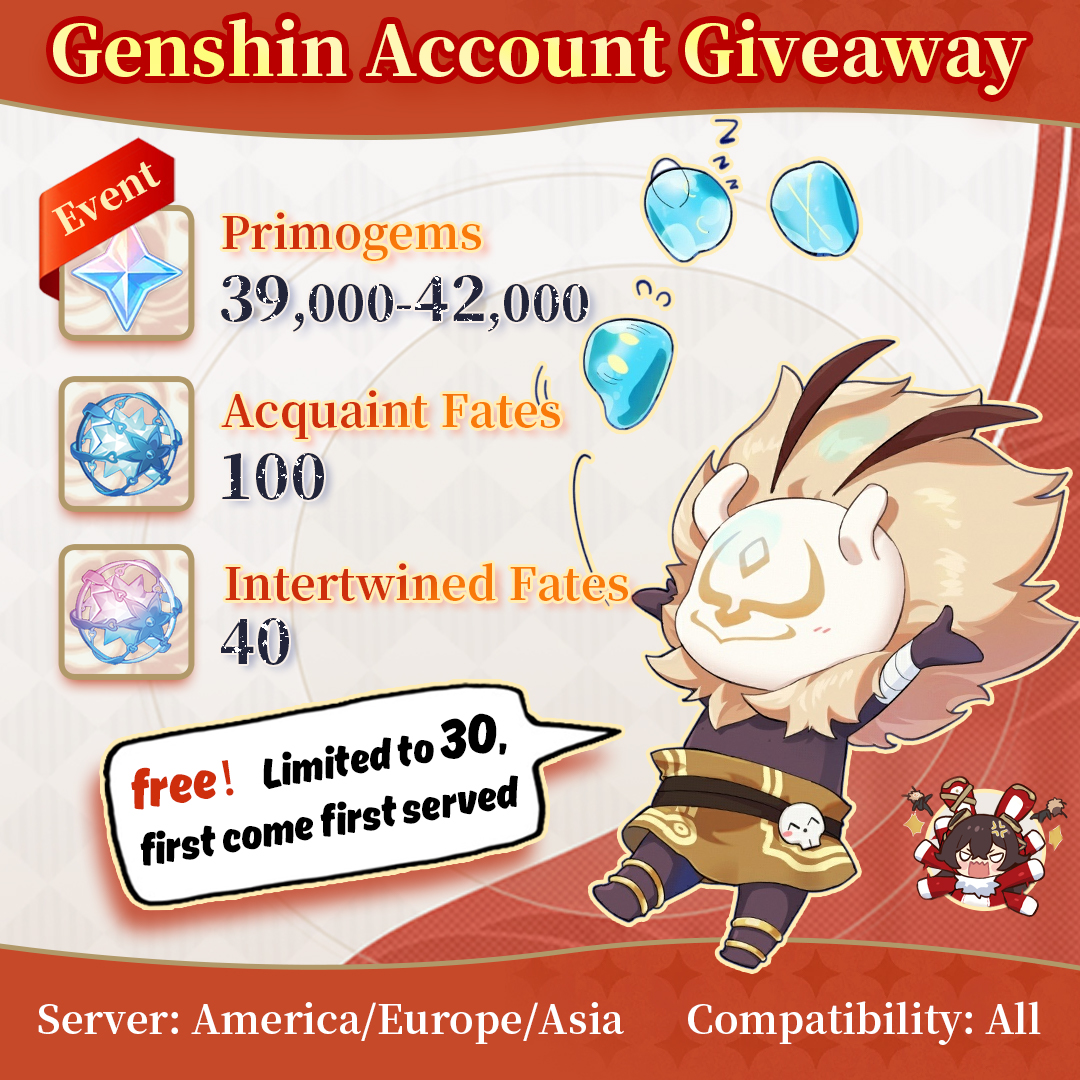Genshin Account Giveaway 